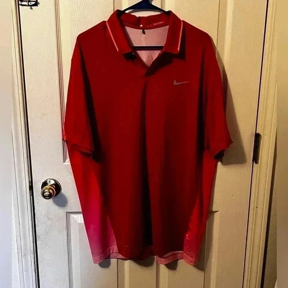 Nike Other - Nike Mens Tiger Woods Collection TW Glow Polo Shirt 639822-657 Red Golf Size L